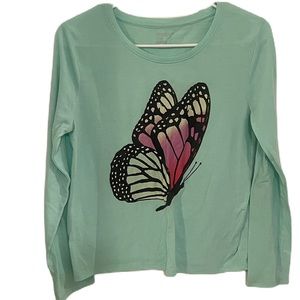 Butterfly Pajama Top Size 14